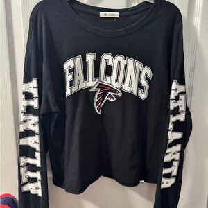 Atlanta Falcons Black Long Sleeve cropped Shirt